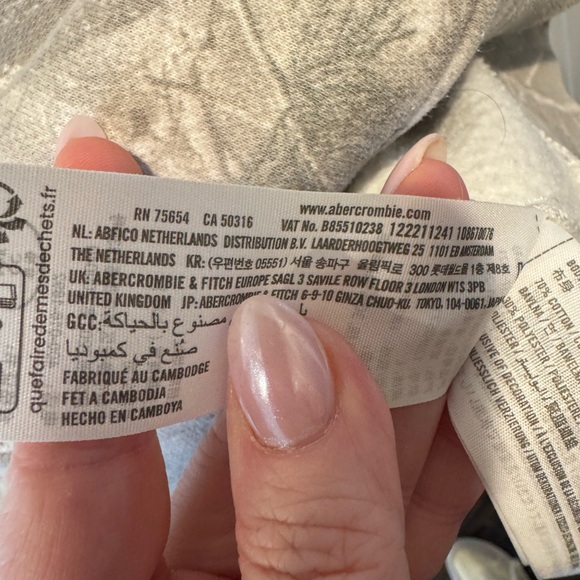 Mens Abercrombie & Fitch Soft Essentials Grey White Camo Hoodie Size L - Picture 3 of 13